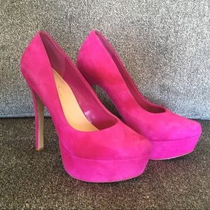 Magenta Jessica Simpson suede high heels size 8.5